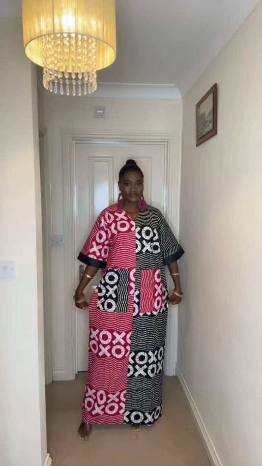 Aminah – Bold XOXO Print Bubu Dress (Midi & Maxi Lengths)