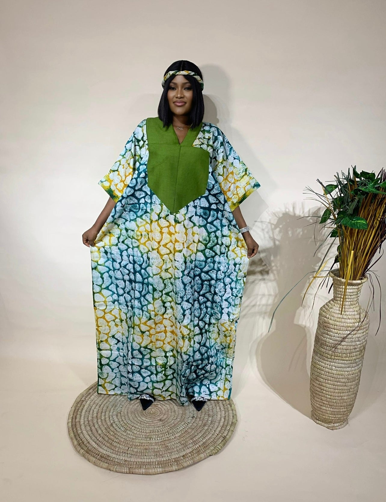 Adesuwa – Adire & Asooke Bubu Dress