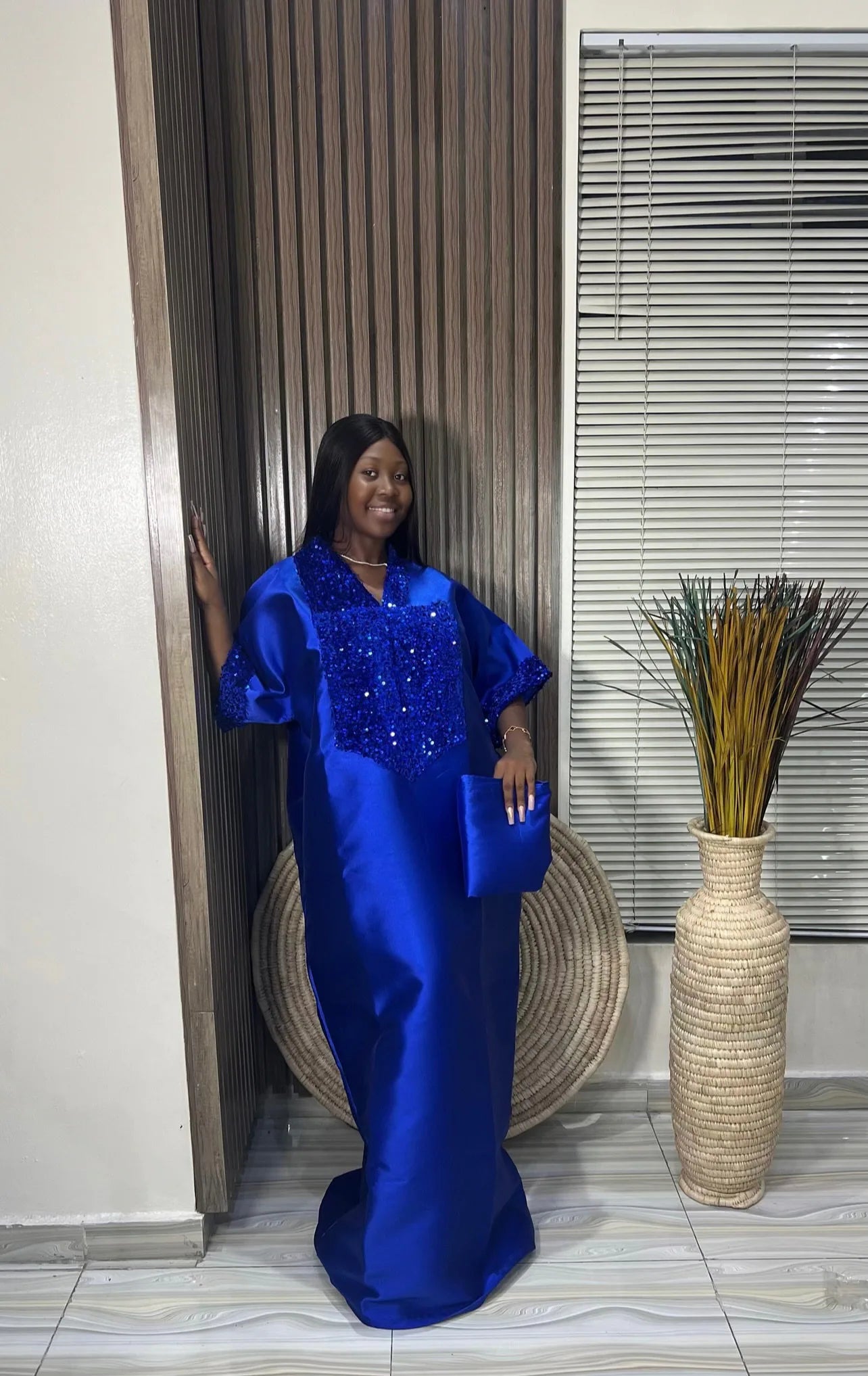 Rich Aunty Luxe – Sequin Mikado Bubu Dress – Glamorous African Gown