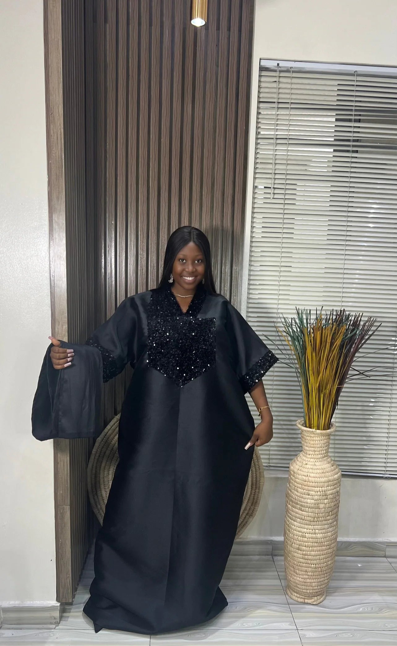 Rich Aunty Luxe – Sequin Mikado Bubu Dress – Glamorous African Gown