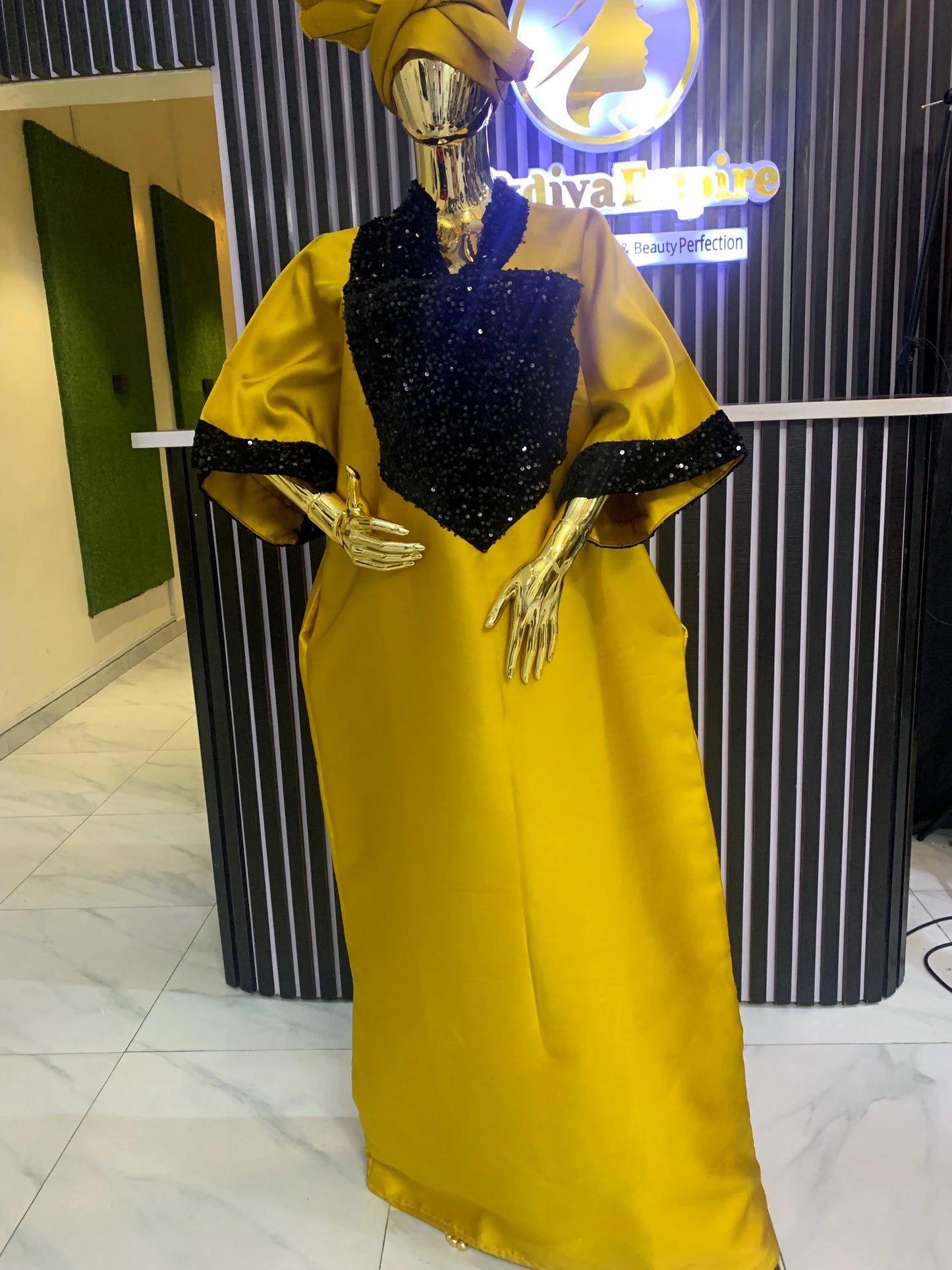 Rich Aunty Luxe – Sequin Mikado Bubu Dress – Glamorous African Gown
