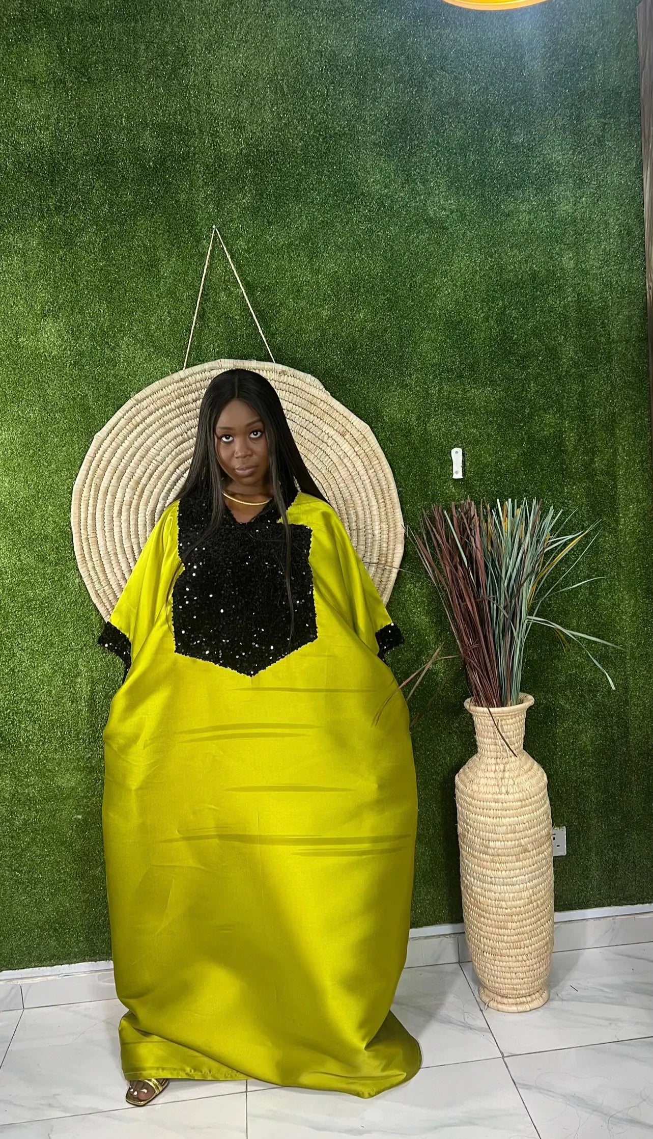 Rich Aunty Luxe – Sequin Mikado Bubu Dress – Glamorous African Gown