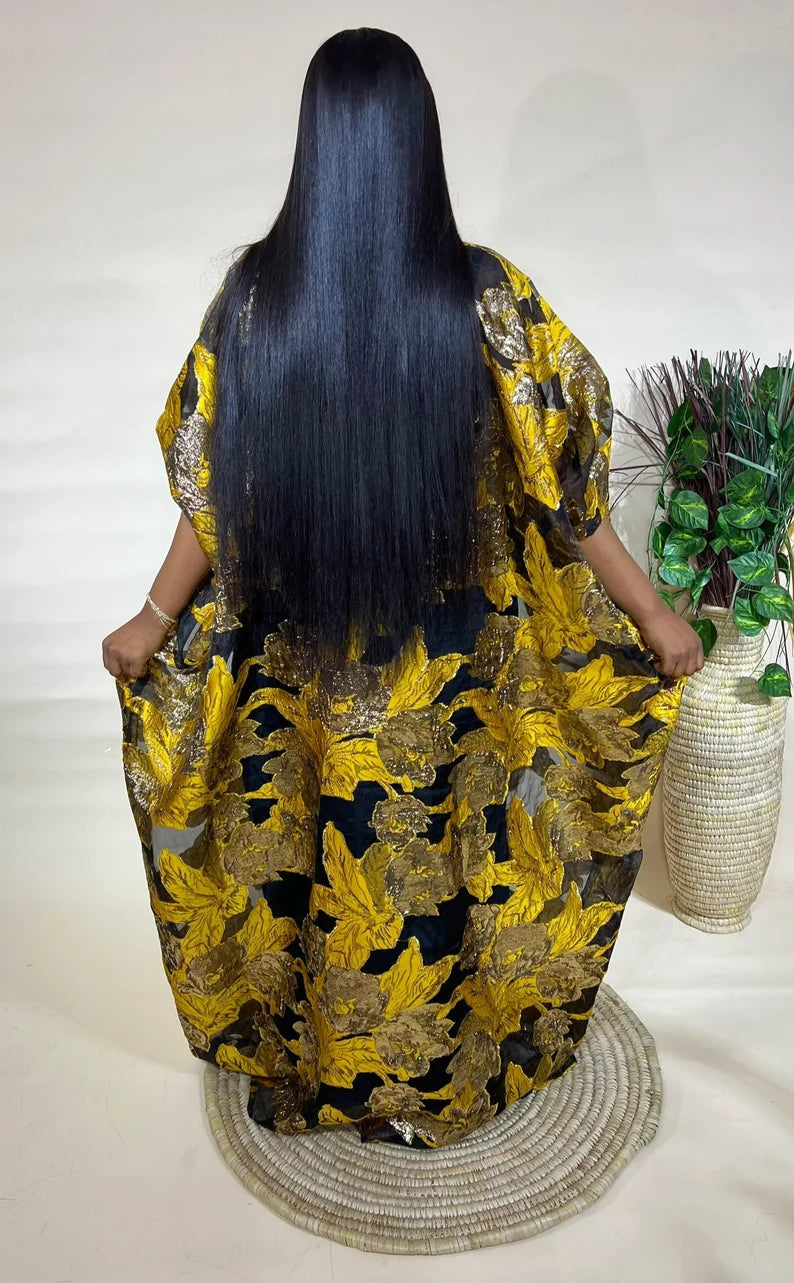 Rich Aunty – Organza Brocade Boubou Dress – Luxury African Kaftan