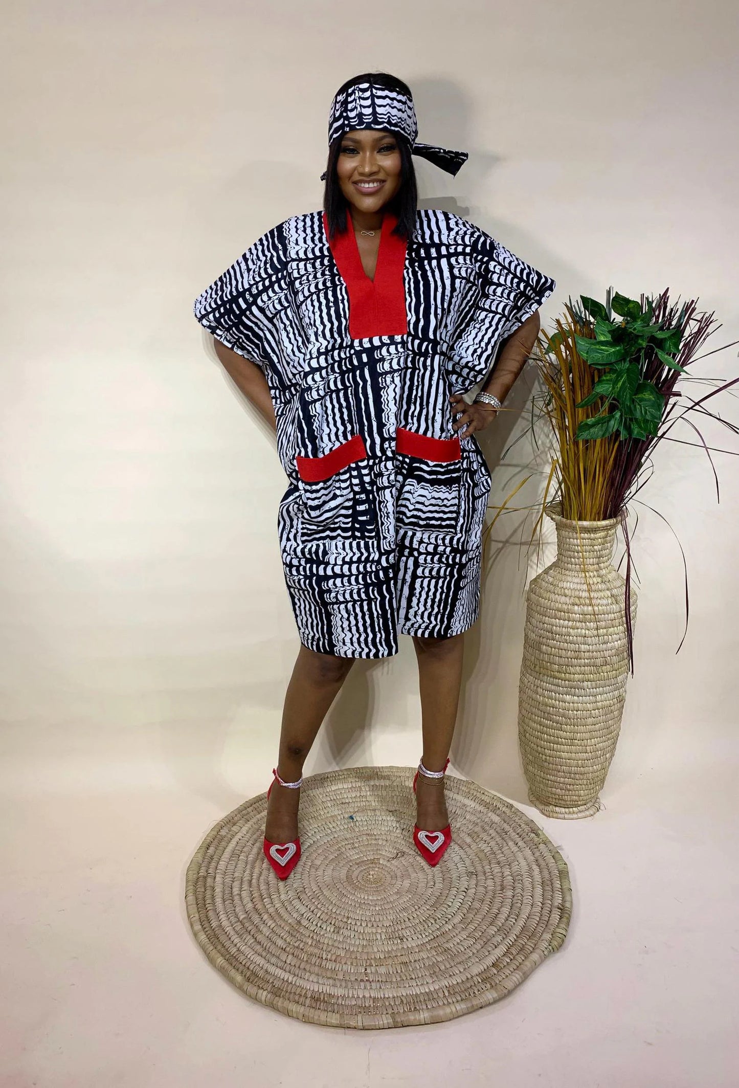 Shelly – Ankara & Asooke Short Bubu Dress