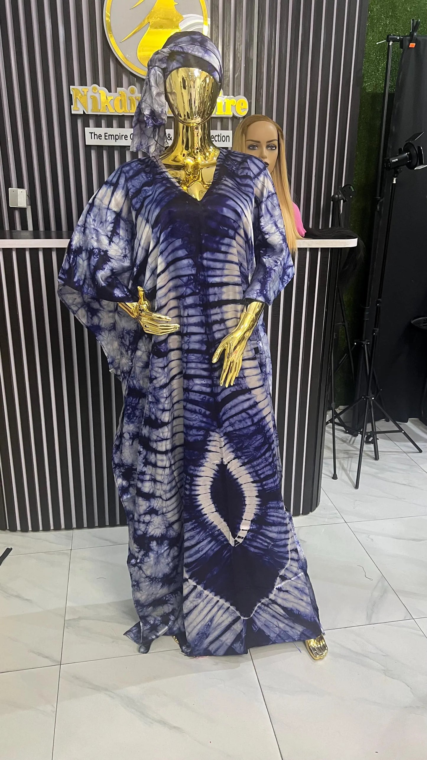 Teni – Adire Bubu Dress (One Size, UK 8–22)