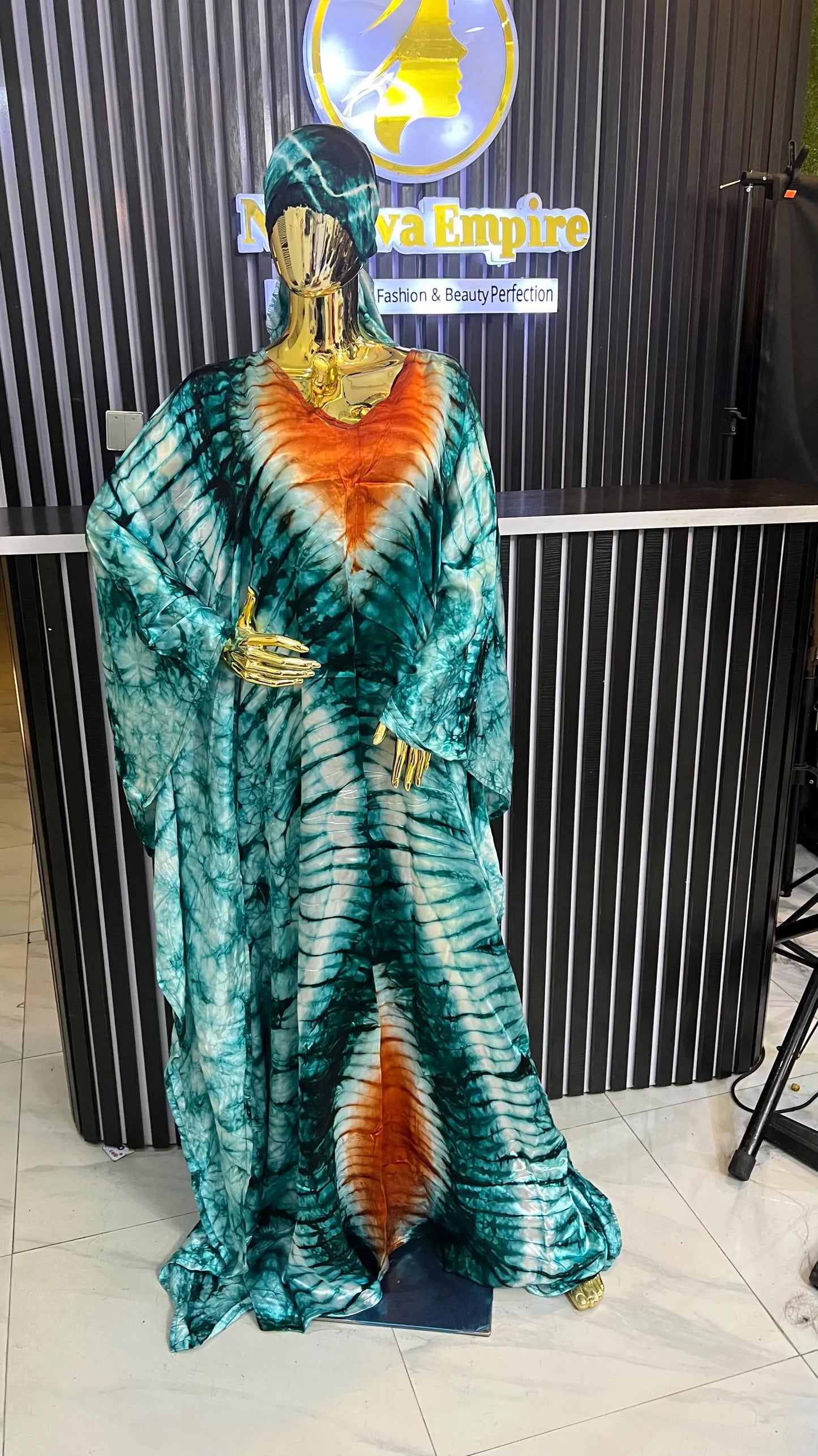 Teni – Adire Bubu Dress (One Size, UK 8–22)