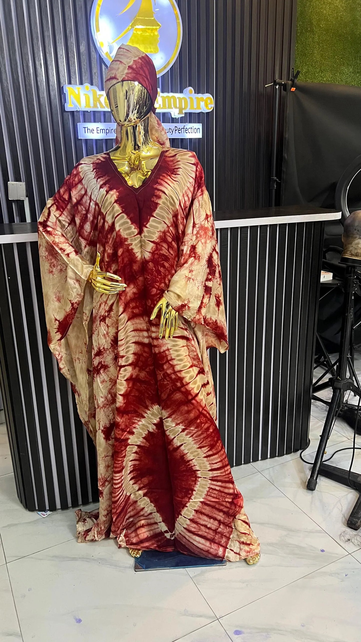 Teni – Adire Bubu Dress (One Size, UK 8–22)