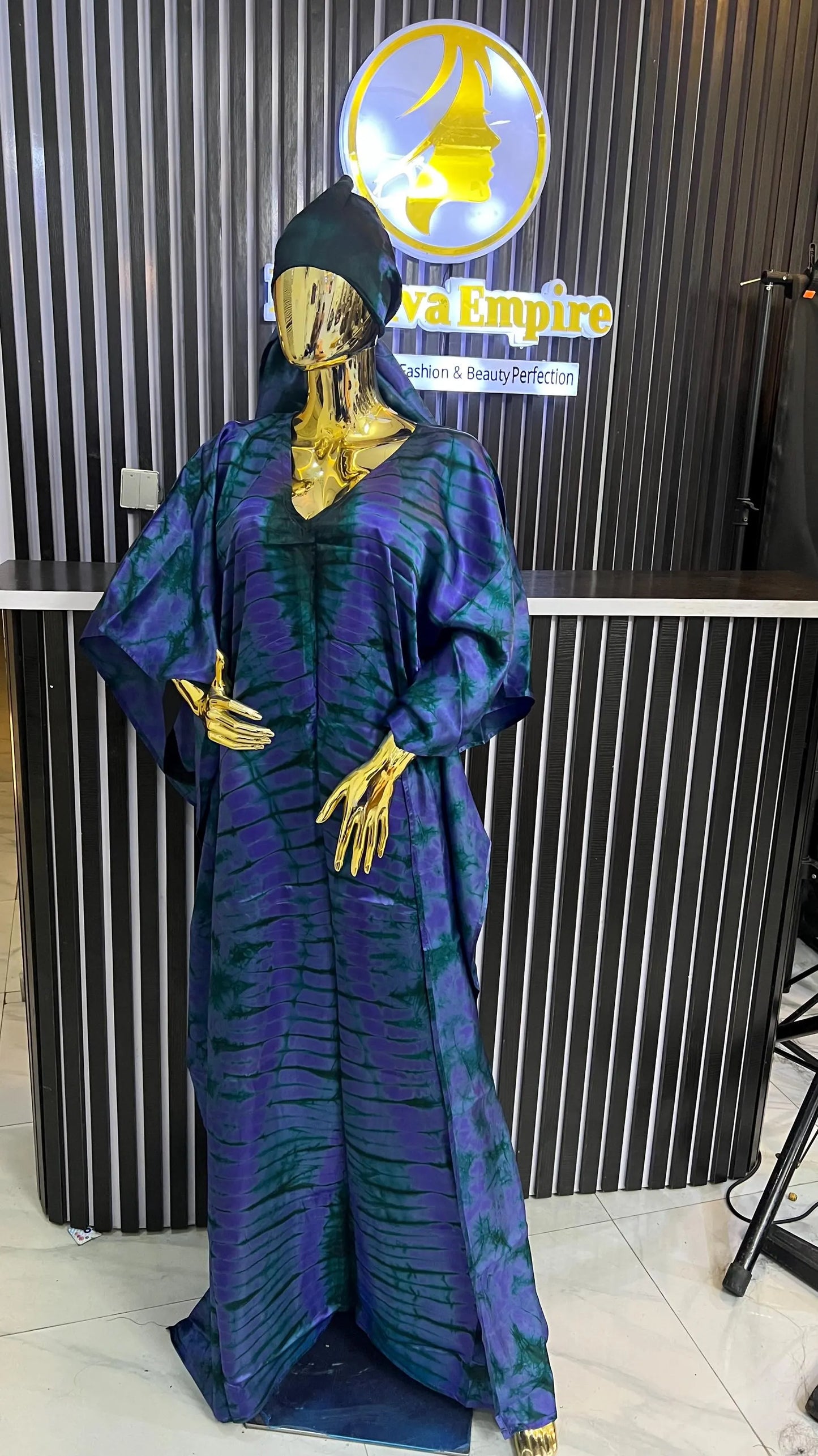 Teni – Adire Bubu Dress (One Size, UK 8–22)