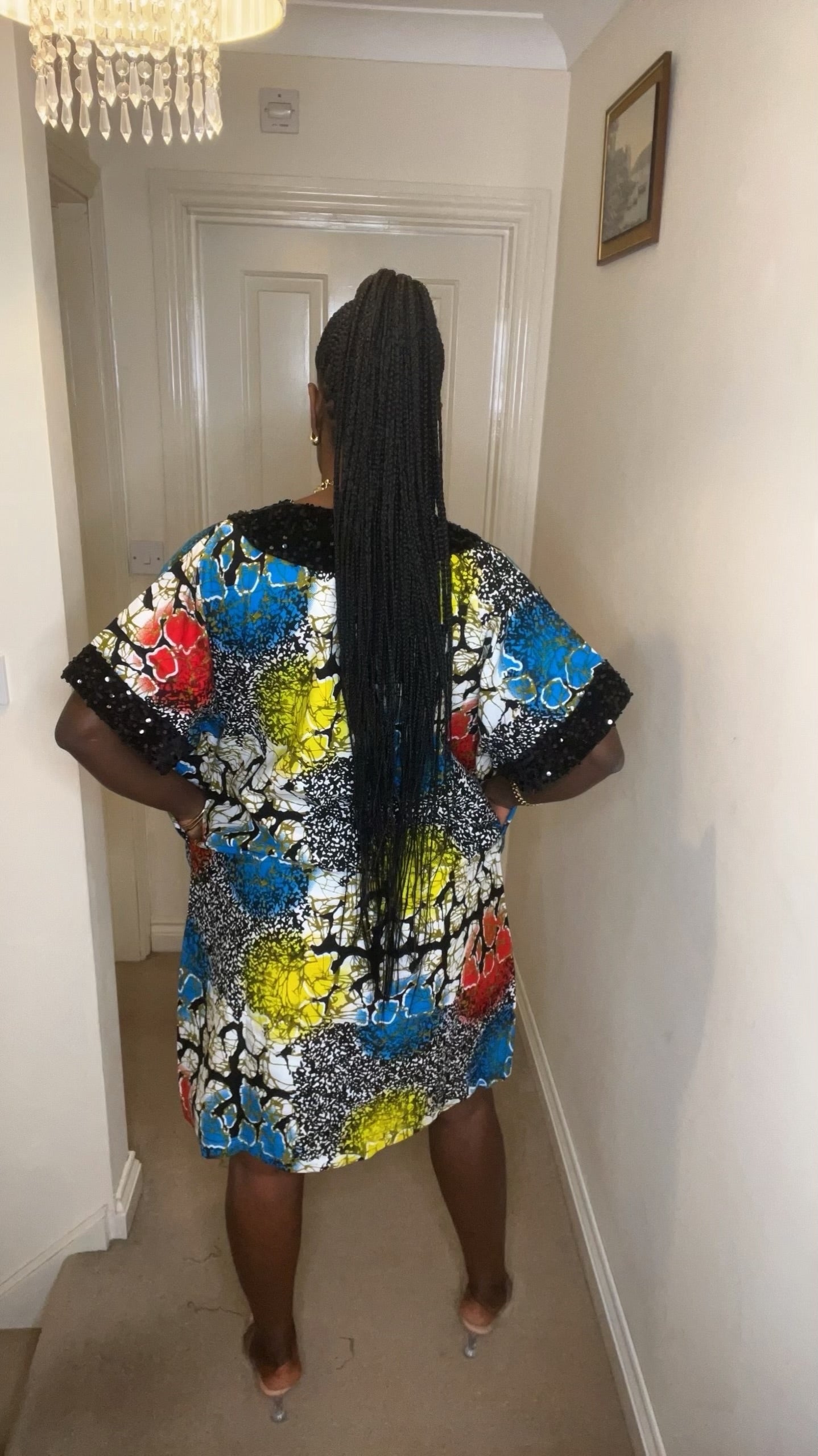 Kikelomo – Ankara Sequin Midi Dress