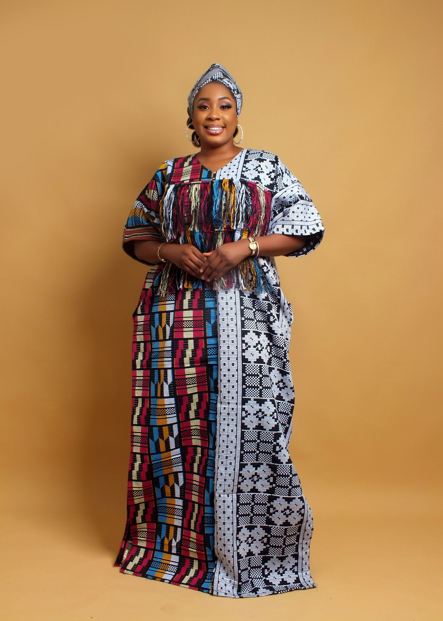 IRETI Akwete Bubu Dress with Matching Headscarf