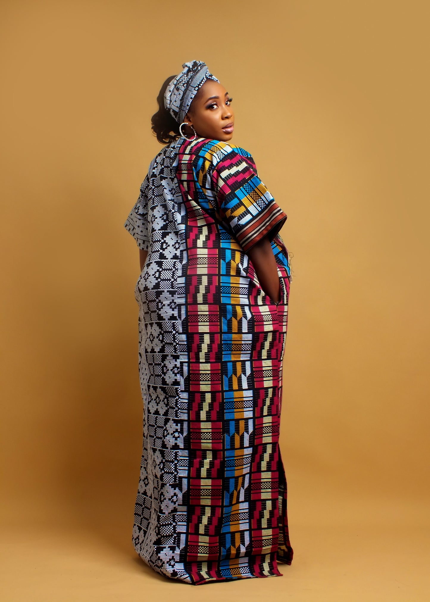 IRETI Akwete Bubu Dress with Matching Headscarf