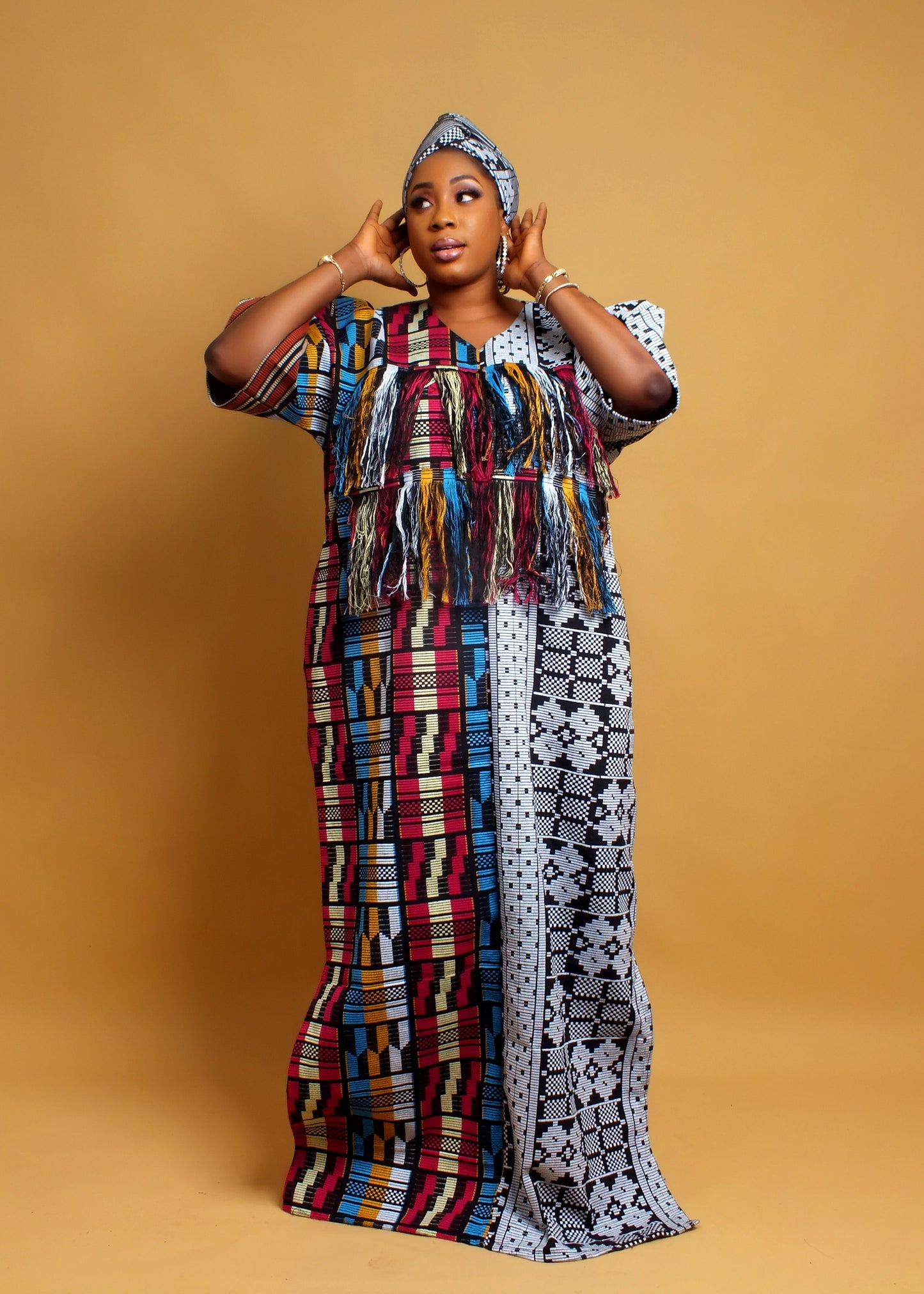 IRETI Akwete Bubu Dress with Matching Headscarf
