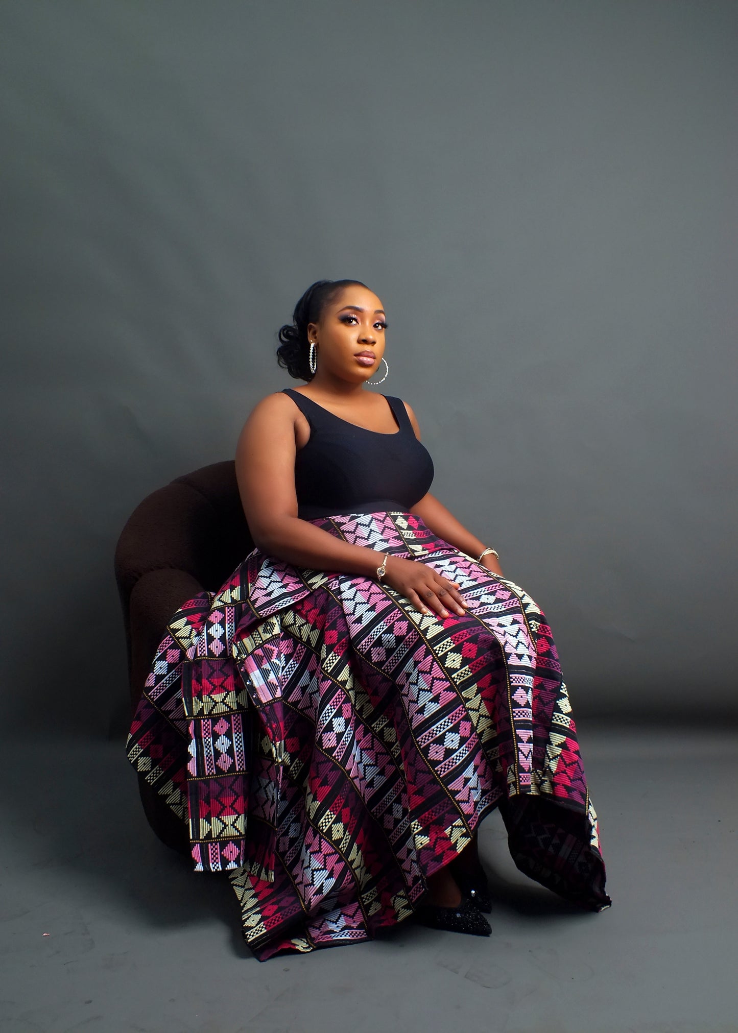 Ama Luxury Akwete High-Low Skirt
