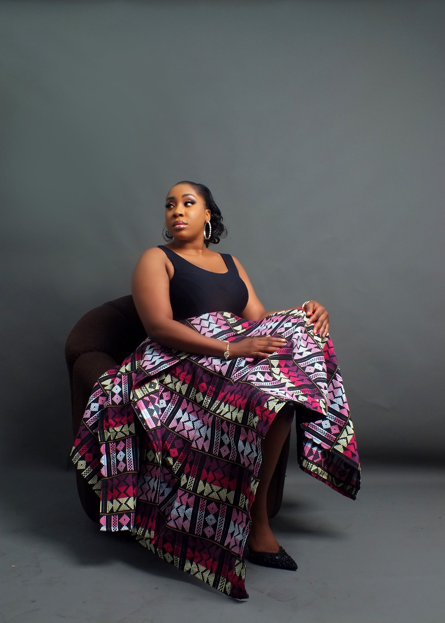Ama Luxury Akwete High-Low Skirt