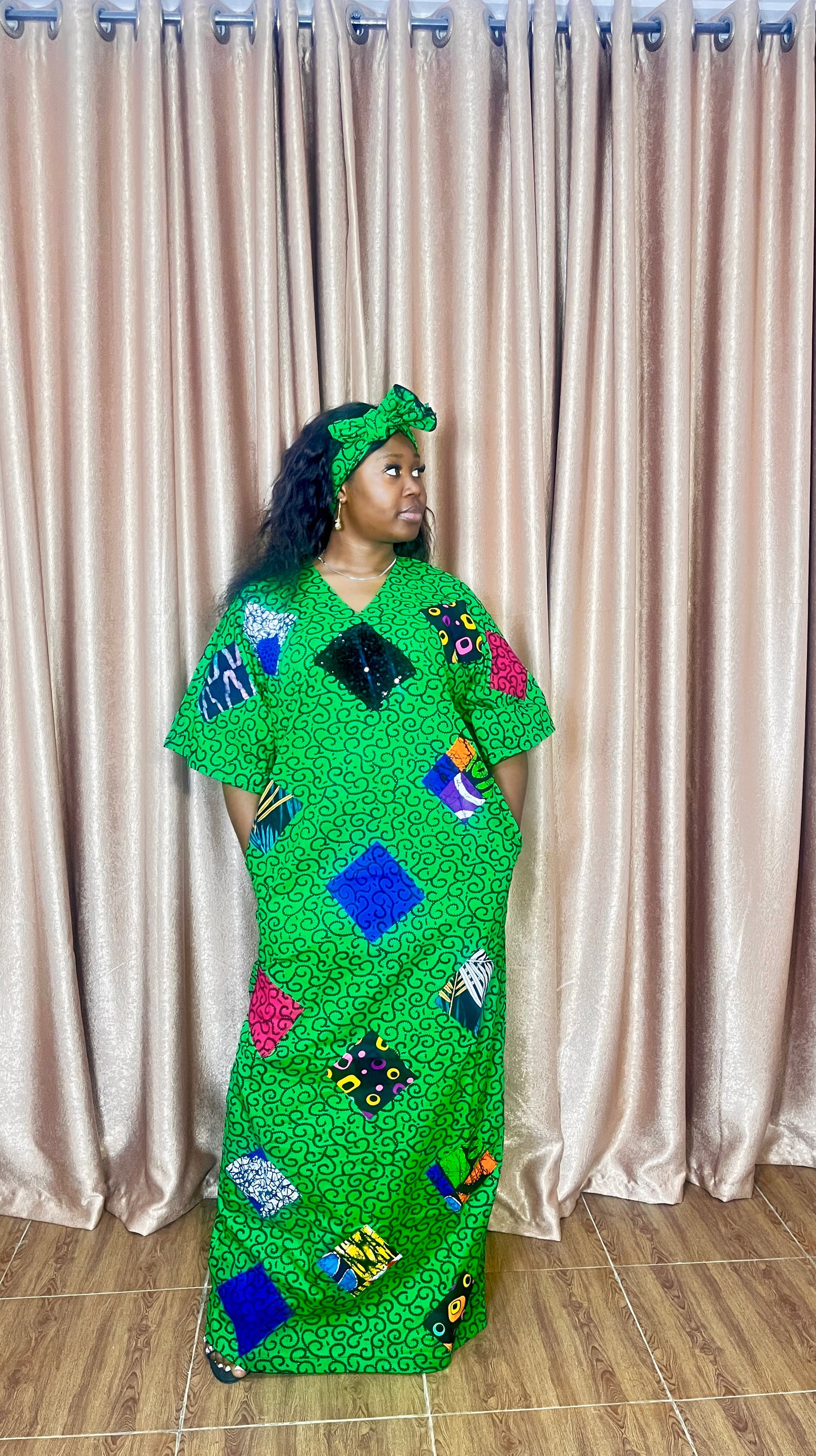 Morayo – Ankara Patchwork Maxi Boubou Dress