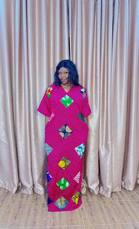 Morayo – Ankara Patchwork Maxi Boubou Dress