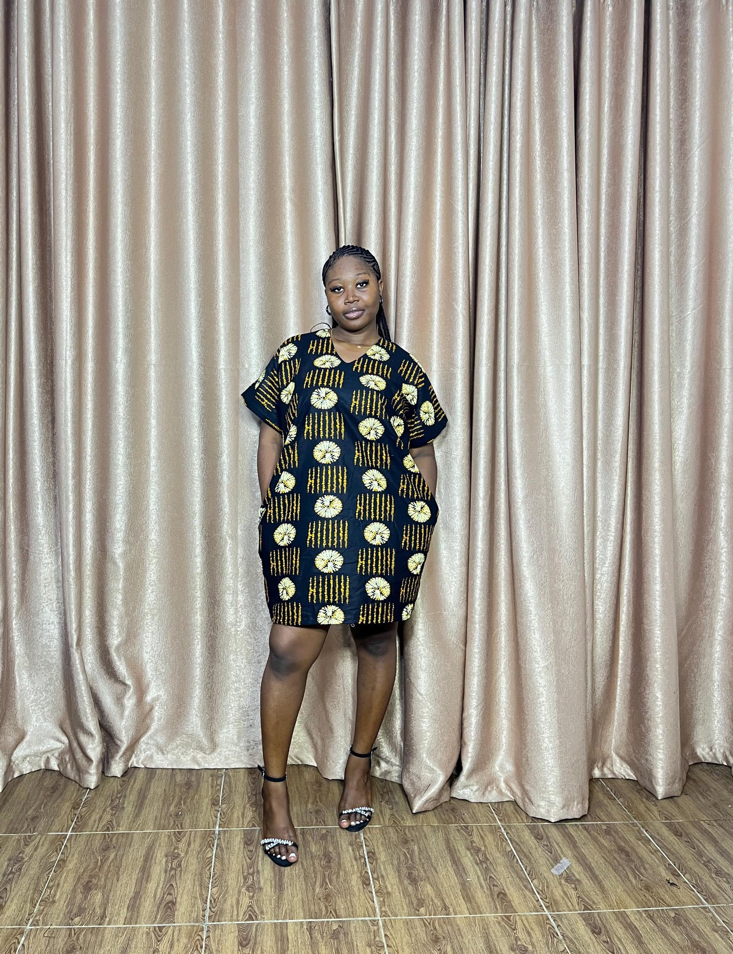 Omoni Ankara Cotton Pocket Dress