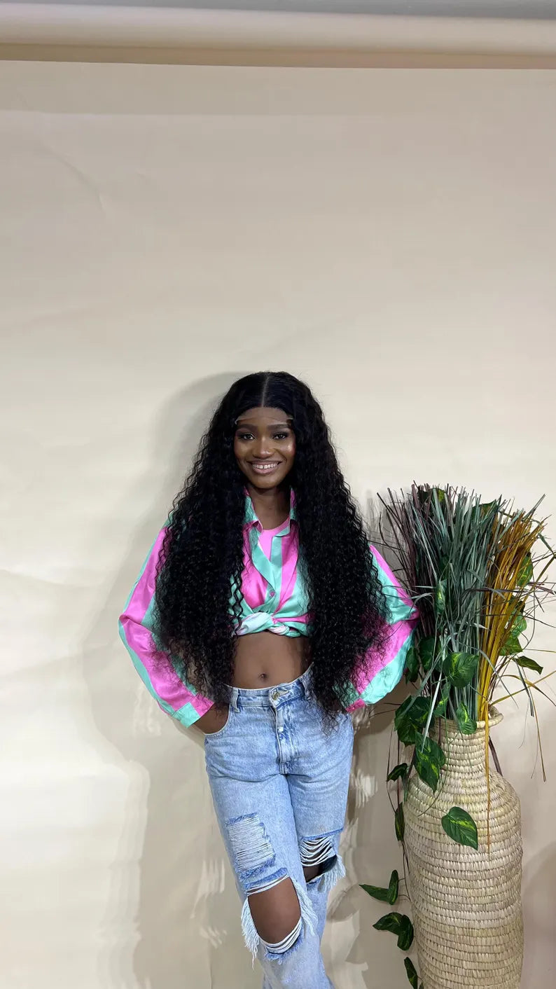 Deep Curly Wig 30” 400g – 100% Human Hair | Long Kinky Curly Lace Wig with 5x5 Closure or Frontal for Black Women