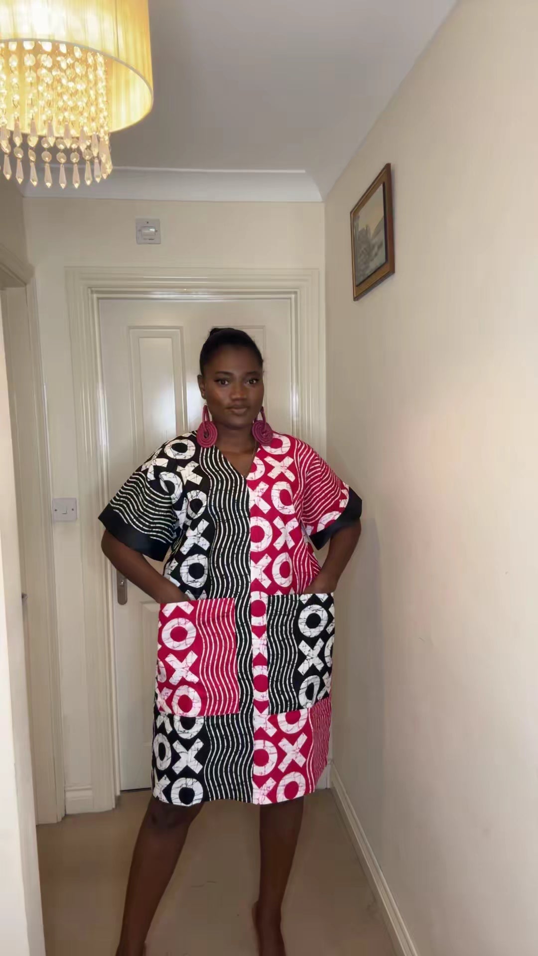 Aminah – Bold XOXO Print Bubu Dress (MIDI Lengths)