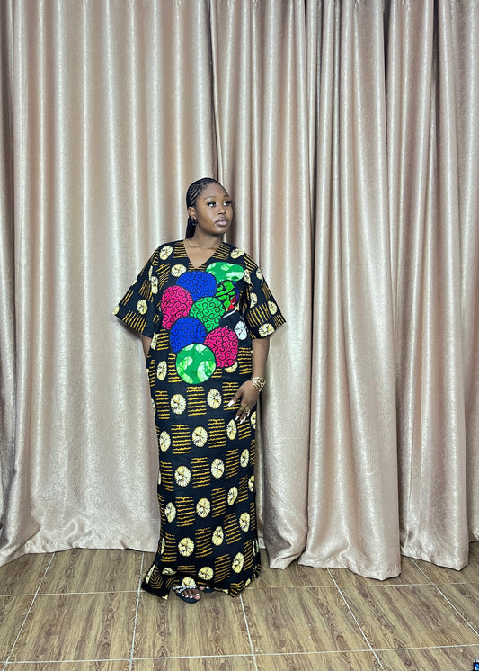 Simi – Ankara Maxi Boubou Dress