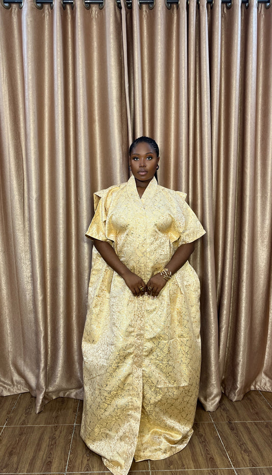 Adanna Brocade Boubou – Gold Mix, Wine Mix, Black Mix