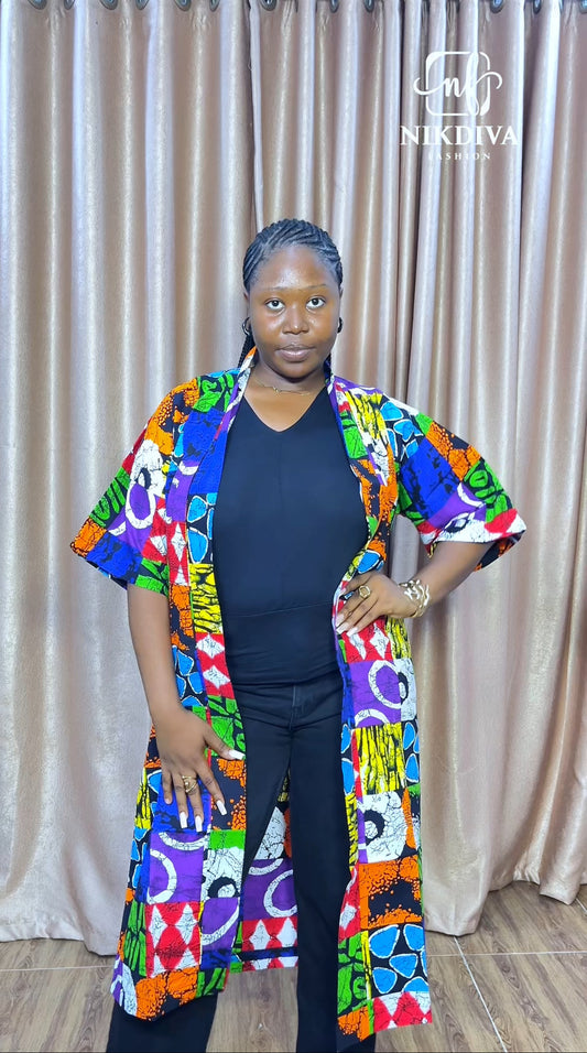 CINDER – Ankara Patchwork Kimono Jacket