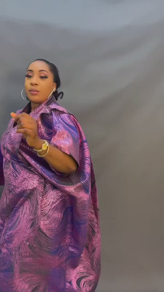 Robe Boubou Luxe Violet Métallisé